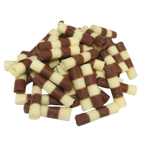 Rurki czekoladowe 31% dekoracja tort monoporcje czekolada rolsy mix 30g